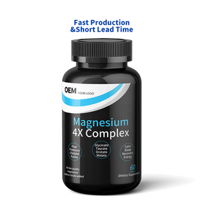 Cápsulas de Magnesio 4X Complex con Plazo de Entrega Rápido (15-20 Días), Fábrica de Suplementos OEM, Pedido Flexible para Reabastecimiento de Stock - Product Image 1
