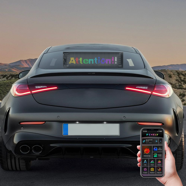 New Custom Technology Car Led Screen Display for Rear Back Window Advertising Window Eyes Led Board Glowing Scrolling Blinking