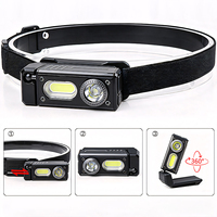 Linterna Frontal COB con Múltiples Fuentes de Luz y Imán, 600LM, Indicador de Nivel de Batería LED, 360° ° Lámpara de Corredor Giratoria y Desmontable