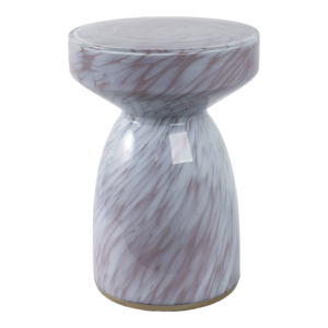 Tavolino d'appoggio in vetro artistico arrotondato per soggiorno e camera da letto, tavolino da caffè per uso quotidiano - Product Image 3
