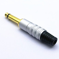 Prise d'amplificateur mono 2 pôles 6,35 mm 6,5 mm, adaptateur 6,35 6,5 2 broches, prise jack microphone, connecteur audio pour casque microphone
