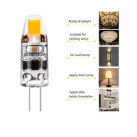 Mini ampoules LED COB G4 1,1W AC/DC 12-24V en silicone pour lustre, blanc froid 3000K, certifiées CE RoHS, dimmables, fourniture Chine