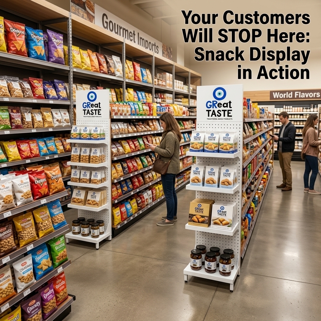 Floor Metal Display Stand for Snack Food Display Racks for Candy Chips Chocolate Nuts Store Supermarket Products Retail — view 2