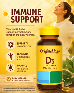 Cápsulas de Vitamina D3 en Gel Suave, Marca Privada, para Apoyo Inmunológico y Óseo, OEM, ODM, Venta al Por Mayor, Suministro de Fábrica con Certificación GMP - Product Image 3