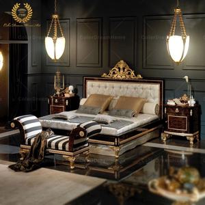 Ensemble de chambre à coucher Royal européenne, cadre en bois, lit king size - Product Image 2