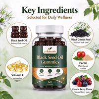 Gummies véganes d'huile de nigelle à marque privée – Soutien immunitaire, santé intestinale, peau et cheveux – Supplément à base de plantes sans OGM – Vente en gros OEM pour adultes