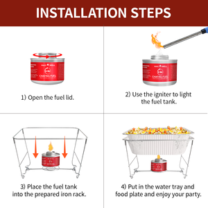 Latas de frotamiento de combustible de mecha Mei Yu de 6 horas DEG Material plato de frotamiento y juego de buffet para hoteles restaurantes barbacoas y acampar al aire libre - Product Image 3