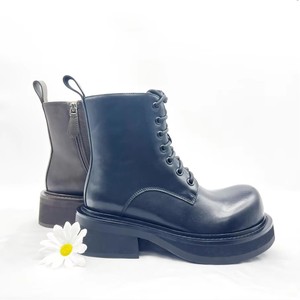 Bottes en cuir décontractées personnalisées pour femmes, bottines rehaussantes respirantes à <span class=keywords><strong>talon</strong></span> carré pour l'automne - Product Image 2