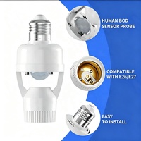 Douille de lampe E27 avec détecteur de mouvement PIR, ABS, 85-265V, activation automatique par présence humaine, pour éclairage domestique, couloir, escalier, garage