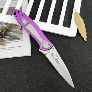 Ker shaw LEEK <b>1660</b> Purple DIY OEM Aluminum Alloy Handle 8Cr13MoV Blade Folding Hunting Knife Outdoor Camping EDC Tool Hiking - Product Image 5