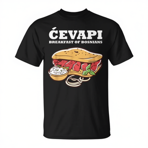 Camiseta Cevapi con diseño de comida bosniana y especialidad del Balcán - Product Image 2