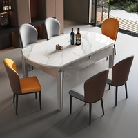 Ensemble table et chaises en pierre frittée, design moderne et minimaliste, durable, extensible, mobilier pour petites maisons, hôtels, parcs