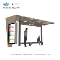 YEROO Fournisseur Chinois Vente en Gros Abri d'Attente Publicitaire Extérieur pour Arrêt de Bus Personnalisé avec Panneau Solaire et Éclairage LED Durable
