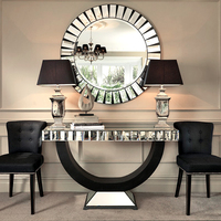 Tables consoles modernes en métal blanc pour l'entrée, le couloir, le salon, meubles de luxe avec plateau en marbre et table console dorée avec miroir