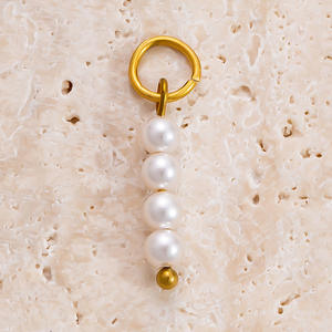 Accesorios de Joyería Vintage para Niños, Chapado en Oro de Alta Gama que No se Destiñe, Acero Inoxidable, Dijes Geométricos con Piedras Naturales - Product Image 3