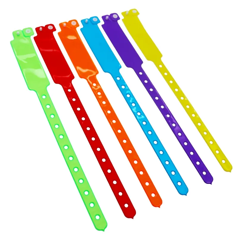 Custom Disposable Waterproof Admission Wristband PVC Bracelet Event Festival Amusement Park Concert One Time Use Wristband