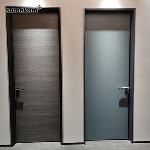 Imperméable à l'eau prix d'usine film de revêtement en PVC noir bois plastique composite bureau maison villa chambres intérieur creux claque WPC portes - Product Image 3