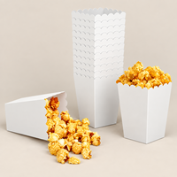 Boîte à Popcorn en Carton Recyclable de Qualité Alimentaire avec Dessus Festonné et Logo Personnalisé en Relief pour Emballage de Snacks, Chewing-gum et Sushi – Vente en Gros