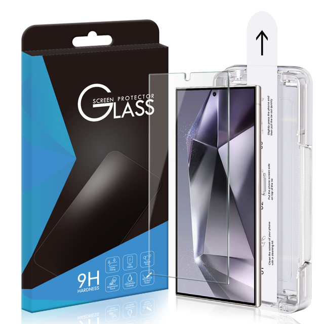 Premium EZ Fit Auto-Alignment HD Tempered Glass Screen Protector for Samsung Galaxy S25-Plus Ultra Easy Install Clear Dust Free