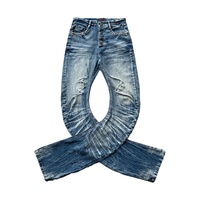 Fabricant en gros de jeans en denim pour hommes, OEM ODM, pantalons baggy à plusieurs boutons, fournisseur d'usine, pantalons amples en gros, LOGO personnalisable