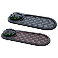 Tapis antidérapant universel en PVC pour tableau de bord de voiture, support de téléphone de navigation rétractable dissimulé avec plaque d'immatriculation, tapis de rangement pour voiture