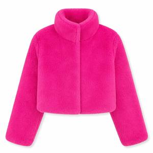 Mantel Wanita Bulu Imitasi Rajut Pendek Tebal Hangat Musim Dingin, Pakaian Luar Modis Streetwear, Model Longgar - Product Image 5