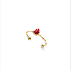 New Arrival Stackable Natural Gemstone <b>Rings</b> <b>Adjustable</b> Stainless Steel Water Drop Stone Malachite <b>Ring</b> for Women - Product Image 2
