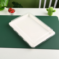 Boîte à lunch biodégradable en bagasse jetable 7x5 pouces, capacité 600 ml, approuvée par la FDA, boîte à sushi