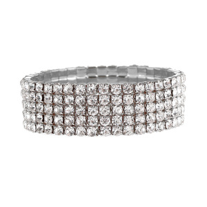 Bracelets de charme classiques coréens tendance pour femmes, élastiques en caoutchouc, entièrement ornés de diamants, vente en gros B053 - Product Image 5