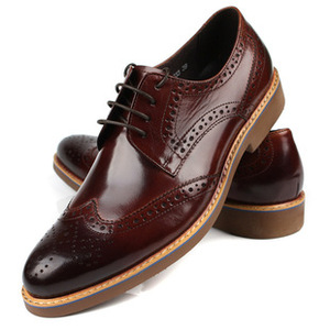 Classic Men's Business Leather Shoes with Thick Soles and Elevated <b>Heels</b> Trendy <b>Red</b>-Soled Men's New Style Shoes - Product Image 5