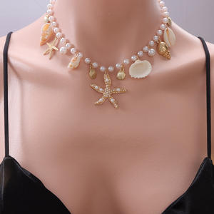 Bohemian Summer <b>Beach</b> Seashell <b>Necklace</b> With Imitation Pearl Starfish Conch Pendant For Women Party Jewelry - Product Image 6