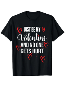 Divertente maglietta per San Valentino con stampa di cuori rossi, girocollo unisex, manica corta, 100% cotone, vestibilità casual, S-3XL - Product Image 1