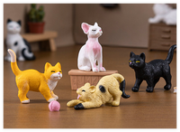 Figurines miniatures en PVC animaux en plastique chats réalistes figurine 3D collection jouets surprises pour enfants poupée ornements