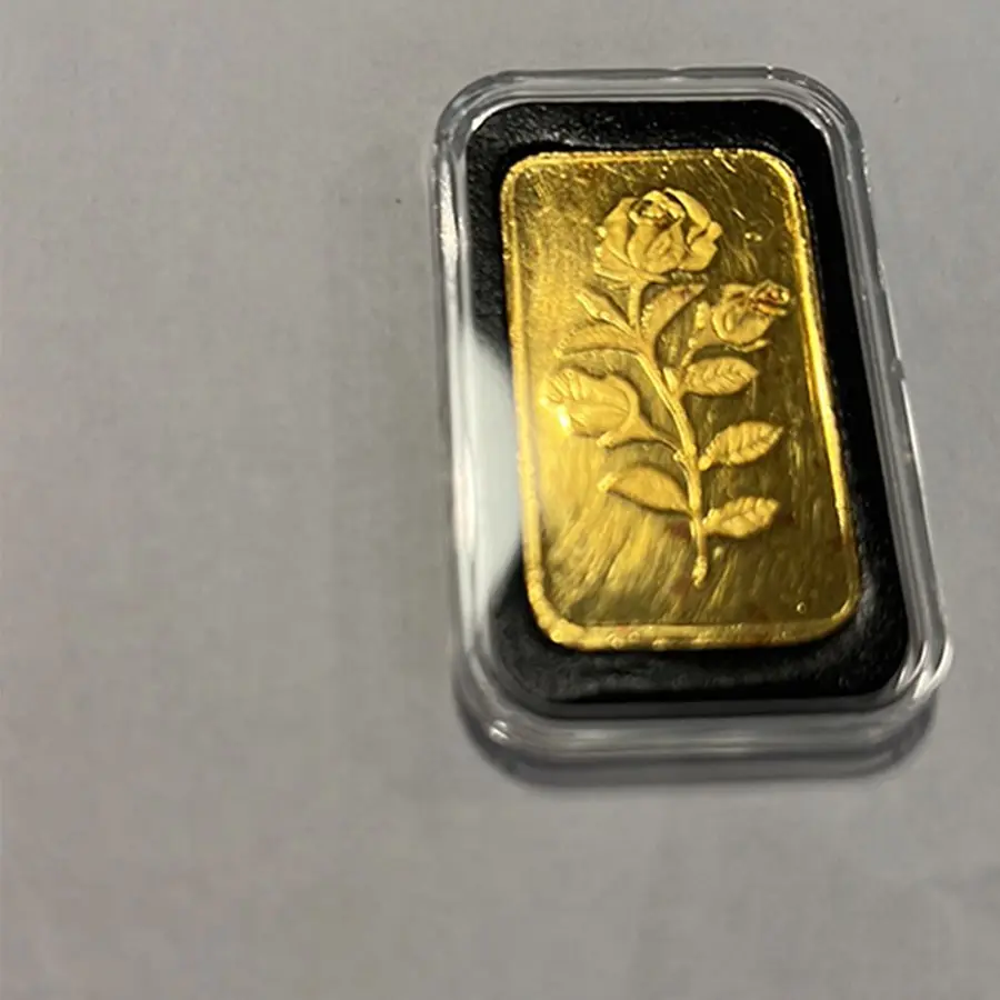 1 Oz Pamp Suisse Rosa Gold Bar Protector Case 1 Ounce R Eplica Souvenir Coins Capsule Transparent Bullion Protective Box