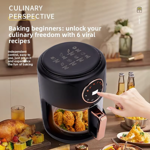 360 °   หม้อทอดไร้น้ำมัน Visual Air Fryer 6 ลิตร โถแก้ว หน้าจอสัมผัสดิจิตอล หม้อทอดอัจฉริยะ 8 in 1 พร้อมฟังก์ชั่นอบแห้ง ย่าง อบ - Product Image 5
