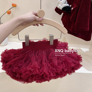 XNQ Baby Girl Tutu Skirt Set Red Ruffle Half Skirt With Top For Baby Girls - Product Image 3