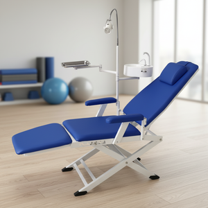 ชุดอุปกรณ์เคลื่อนที่สำหรับการรักษาทางทันตกรรม Hochey Zhanh พร้อมเก้าอี้ทันตกรรมแบบพกพา พร้อมกังหันลมและถังบ้วนน้ำลาย ผลิตจากพลาสติก ได้รับการรับรองมาตรฐาน CE - Product Image 1