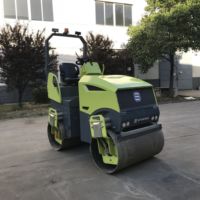 Vente flash : rouleau compresseur vibratoire à tambour unique en acier de 1 tonne avec moteur à engrenages, pompe et système entièrement hydraulique