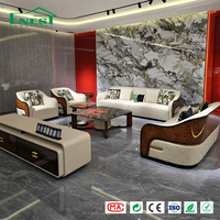 Ensemble de canapés sectionnels en cuir véritable italien de luxe, meubles de salon modernes haut de gamme pour projet de design d'intérieur de villa