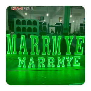 定制大字母大RGB发光二极管数字4英尺爱情婚礼标志独立式照明建筑巨型字母