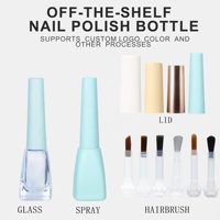 Échantillon Gratuit, Logo Personnalisé, Flacons en Verre Vides de Luxe pour Gel UV Ongles 10ml 11ml, Contenants d'Huile pour Cuticules avec Bouchon Brosse, Vente en Gros Usine