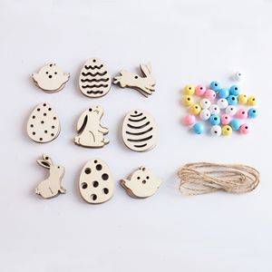 Easter DIY Kit Wooden Laser Cut <b>Decorations</b> For Kids Non Toxic Indoor Craft Set With Beads And Ornaments Spring Home Decor - Product Image 2