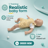 Modèle d'entraînement à l'obstruction des voies respiratoires chez l'infant, modèle d'infarctus, mannequin PVC pour la manœuvre de Heimlich et la RCP pour l'enseignement des premiers secours, certifié CE