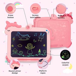 Tavoletta <span class=keywords><strong>da</strong></span> Scrittura LCD per Bambini a Tema Unicorno Schermo Colorato Lavagna Elettronica per Disegnare Giocattolo Educativo per Bambini Piccoli Gioco <span class=keywords><strong>da</strong></span> Viaggio Idea Regalo - Product Image 2