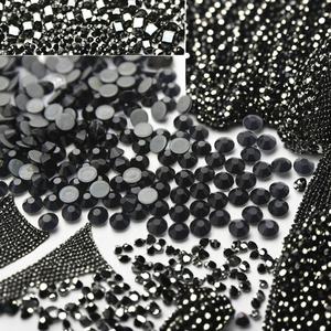 厂家批发100多种颜色喷射黑色密集胶水烫金石SS20玻璃烫金石婚纱水钻 - Product Image 1