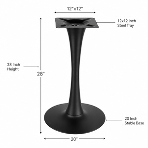 Table de restaurant ronde moderne avec plateau en bois et base en métal, table de salle à manger de qualité commerciale, vente en gros, livraison rapide, prix DDP USA - Product Image 3