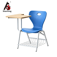 Chaise d'école moderne et durable en métal pliable avec tablette d'écriture pour étudiants, idéale pour la maison et le bureau (plastique)