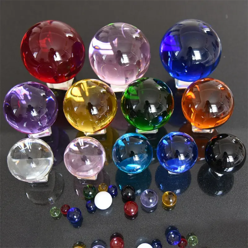 नई उत्पाद 2-200mm गिलास गेंद रंगीन कांच गेंदों ग्लास सजावटी गेंदों