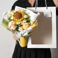Fleurs artificielles élégantes faites à la main tricotées Saint Valentin et cadeaux de fête des mères Bouquet de fleurs au crochet