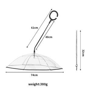 Parapluie pour animaux de compagnie imperméable, portable, protection contre la pluie, poignée extensible, transparent, pour chiens de petite, moyenne et grande taille, parapluie pour chien POE - Product Image 3